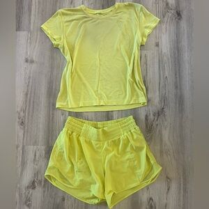 Lululemon Electric Lemon Hotty Hot Set